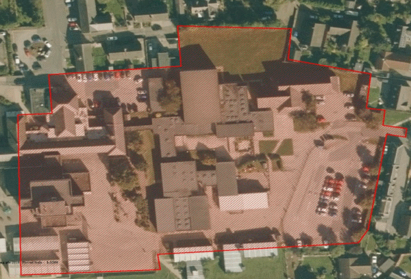 Aerial view of former Alford academy
