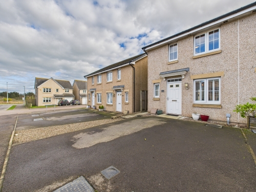 Street view of 5 Bothiebrigs Drive, semi-detached house with paved driveway