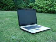 laptop computer outdoors