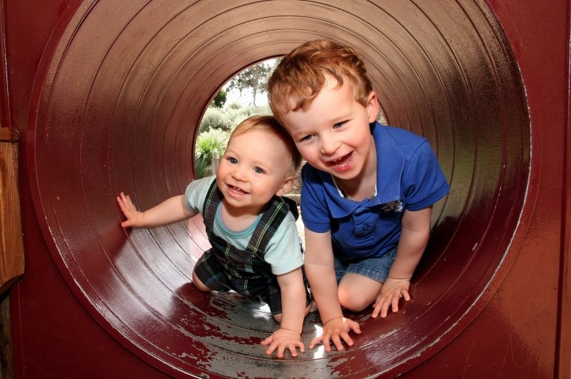 Two boys playing together