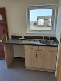 sink unit in the main area of the chalet
