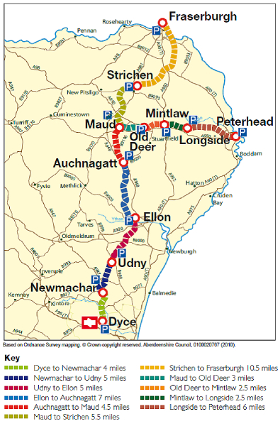 Formartine and Buchan Way full route map