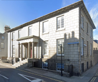 Front of 1 St. Catherine Street in Banff, detached mansion house