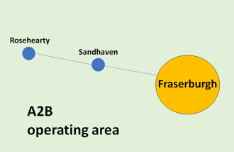 Map showing areas covered by Fraserburgh A2B