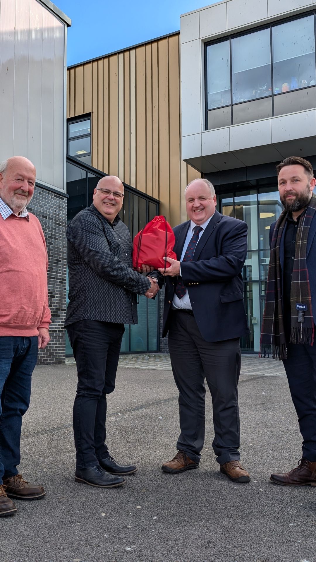 Pictured from left to right are Gogar Services Business Representatives Graham MacDonald and Stuart Banks, Infrastructure Services Committee Chair Councillor Alan Turner, and Live Life Aberdeenshire Operations Service Manager Allan Rae.