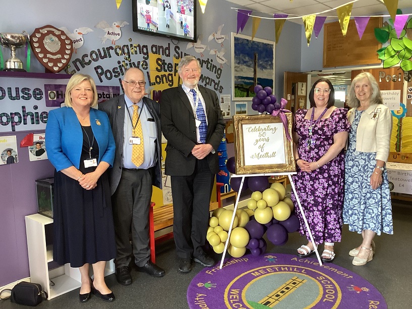 Provost Judy Whyte, Cllr Colin Simpson, Cllr David Keating, Headteacher Lorna Noble,