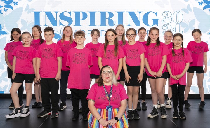 A group of children who performed at Inspiring Aberdeenshire awards